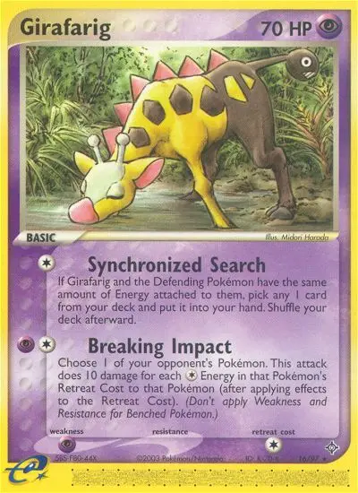 Girafarig Rare Pokemon card #16 from Dragon
