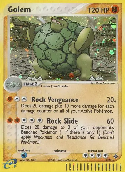 Golem Rare Pokemon card #5 from Dragon