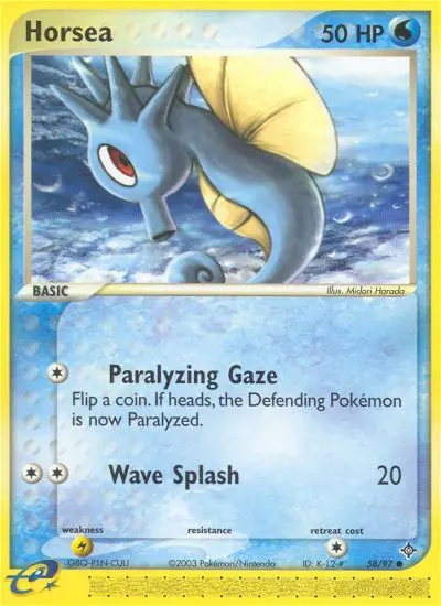 Horsea Common Pokemon card #58 from Dragon