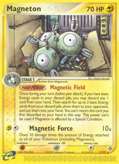 Magneton Rare Pokemon card #17 from Dragon