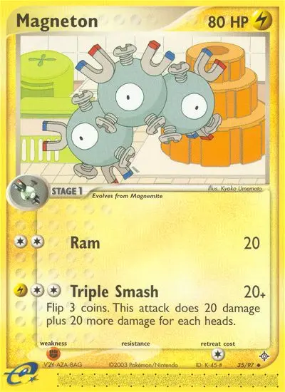 Magneton Uncommon Pokemon card #35 from Dragon