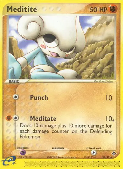 Meditite Uncommon Pokemon card #37 from Dragon