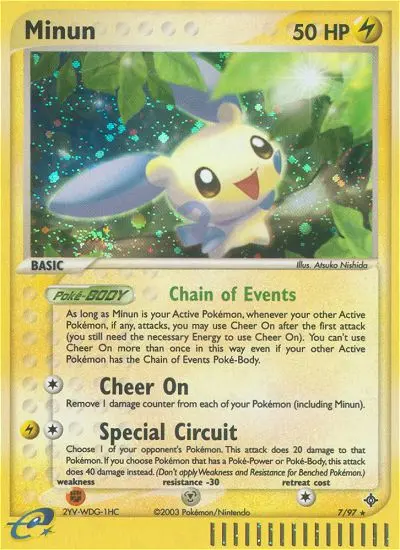 Minun Rare Pokemon card #7 from Dragon