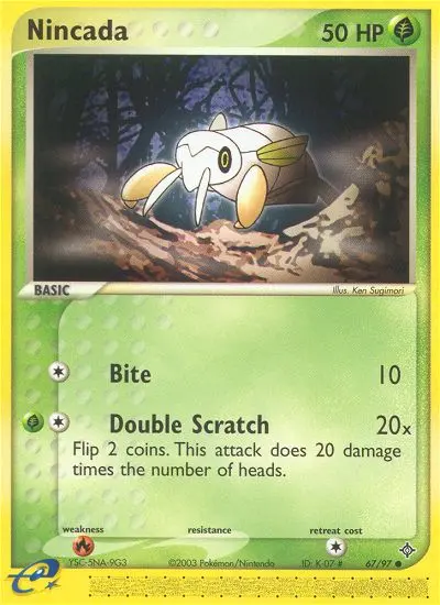 Nincada Common Pokemon card #67 from Dragon