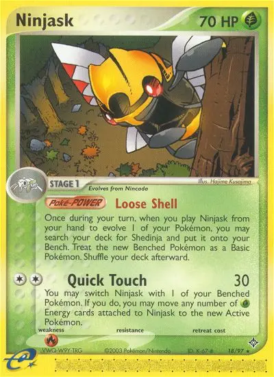 Ninjask Rare Pokemon card #18 from Dragon