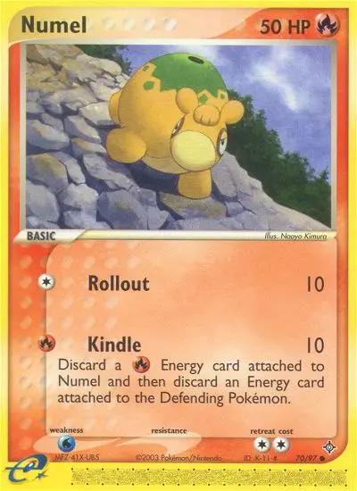 Numel Common Pokemon card #70 from Dragon