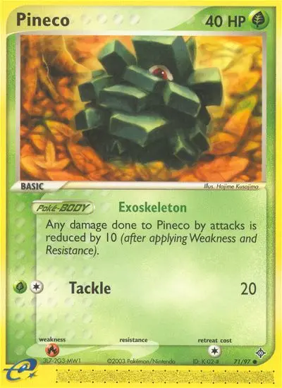 Pineco Common Pokemon card #71 from Dragon
