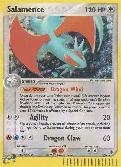 Salamence Rare Pokemon card #10 from Dragon