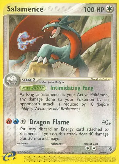 Salamence Rare Pokemon card #19 from Dragon