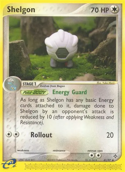 Shelgon Uncommon Pokemon card #41 from Dragon