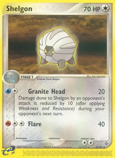 Shelgon Uncommon Pokemon card #42 from Dragon