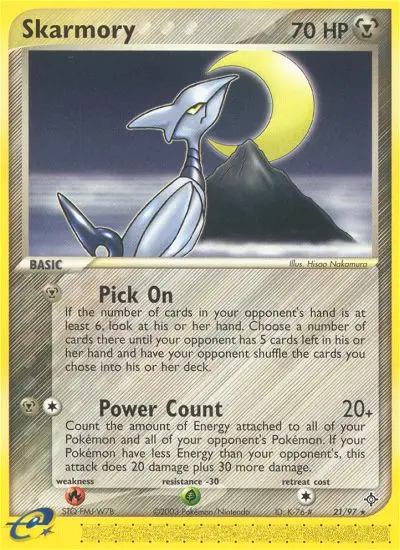 Skarmory Rare Pokemon card #21 from Dragon