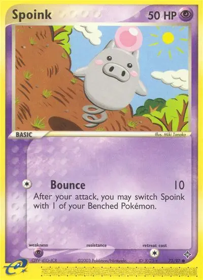 Spoink Common Pokemon card #73 from Dragon