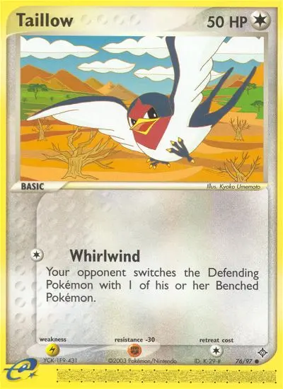 Taillow Common Pokemon card #76 from Dragon