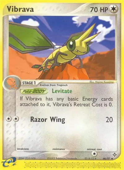 Vibrava Uncommon Pokemon card #46 from Dragon