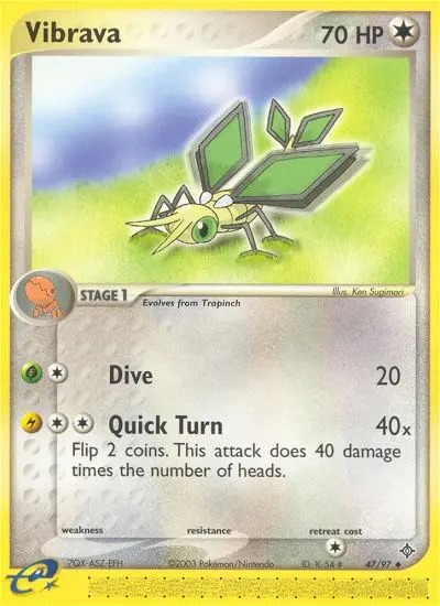 Vibrava Uncommon Pokemon card #47 from Dragon