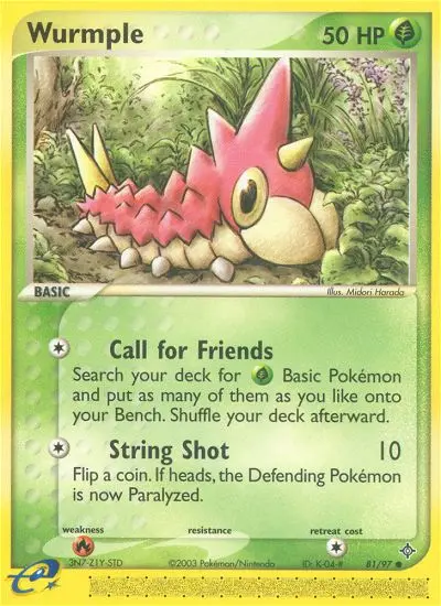 Wurmple Common Pokemon card #81 from Dragon