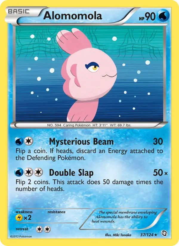 Alomomola Rare Pokemon card #37 from Dragons Exalted