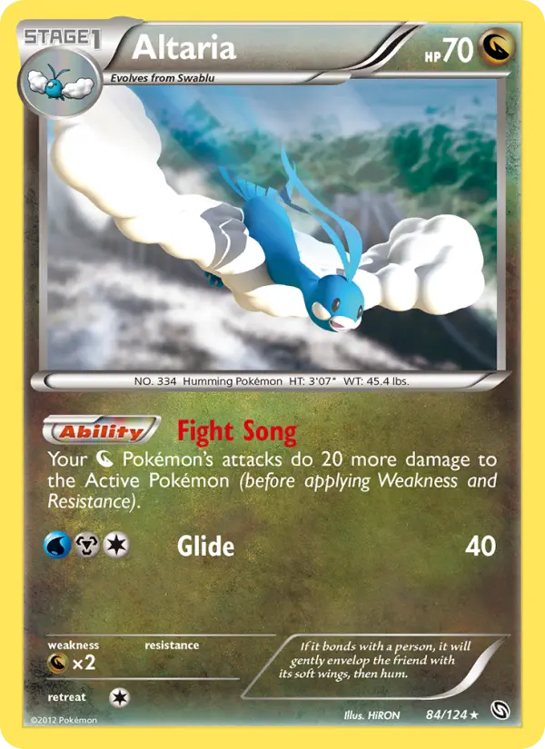 Altaria Rare Pokemon card #84 from Dragons Exalted