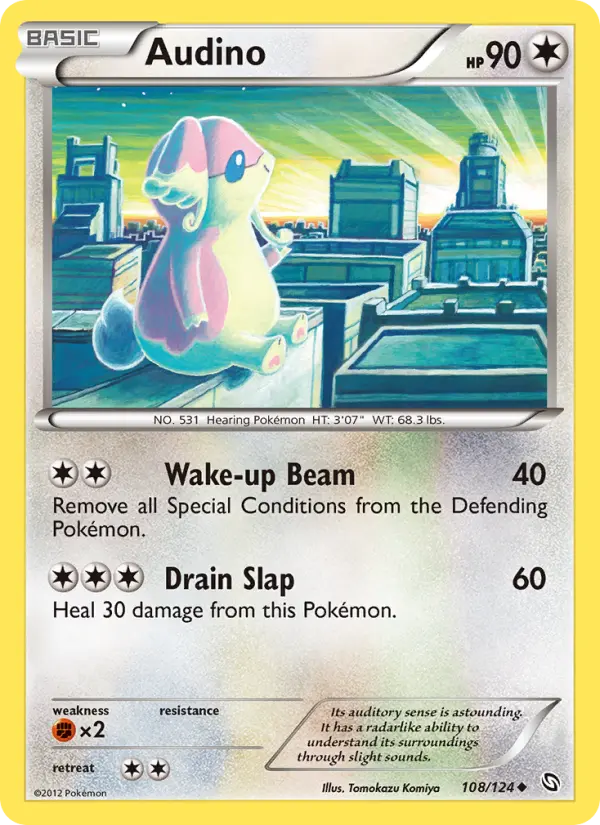 Audino Uncommon Pokemon card #108 from Dragons Exalted