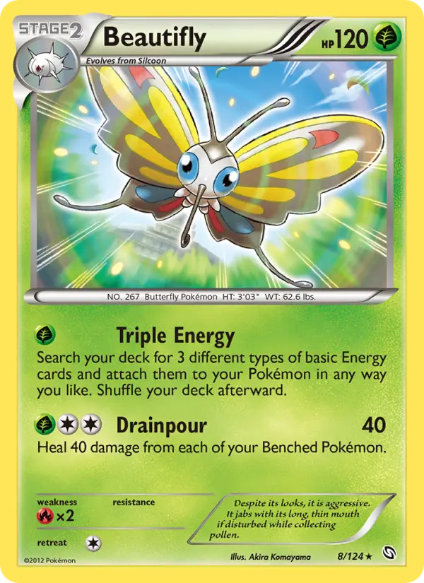 Beautifly Rare Pokemon card #8 from Dragons Exalted