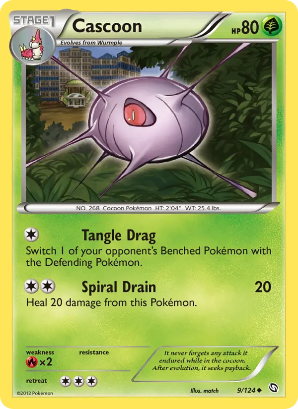 Cascoon Uncommon Pokemon card #9 from Dragons Exalted