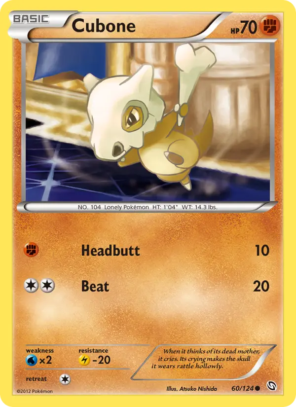 Cubone Common Pokemon card #60 from Dragons Exalted