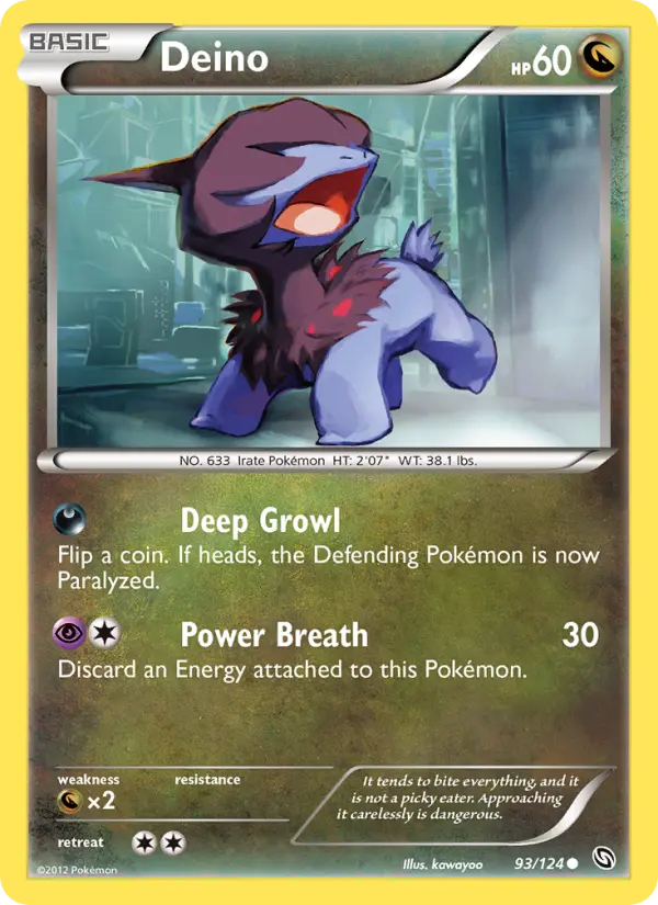 Deino Common Pokemon card #93 from Dragons Exalted
