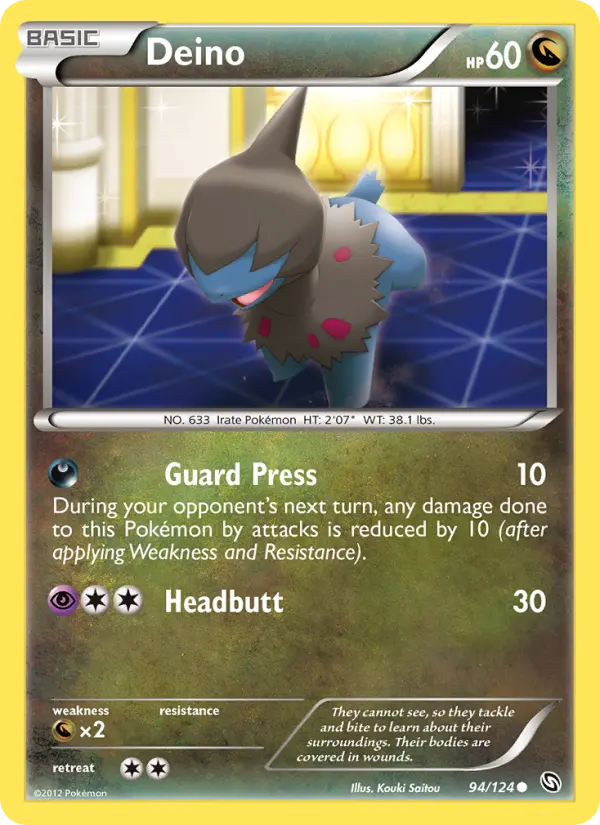 Deino Common Pokemon card #94 from Dragons Exalted