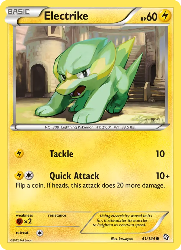 Electrike Common Pokemon card #41 from Dragons Exalted