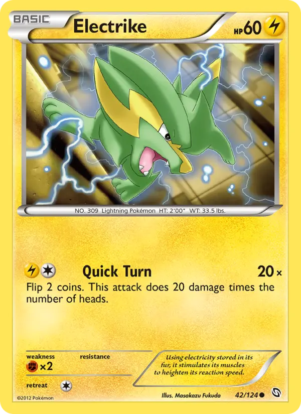 Electrike Common Pokemon card #42 from Dragons Exalted