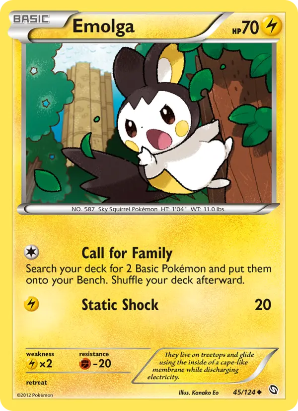 Emolga Uncommon Pokemon card #45 from Dragons Exalted