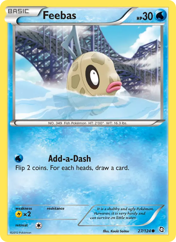 Feebas Common Pokemon card #27 from Dragons Exalted
