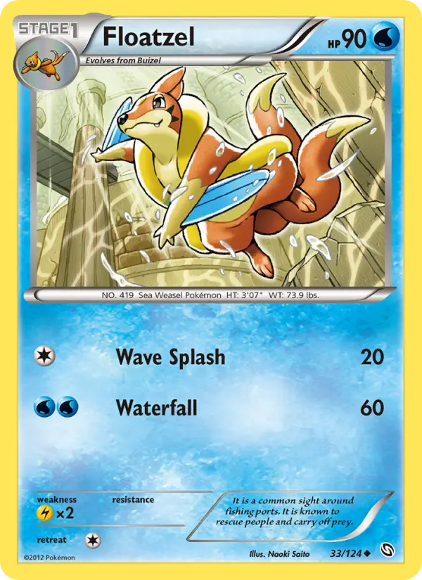 Floatzel Uncommon Pokemon card #33 from Dragons Exalted