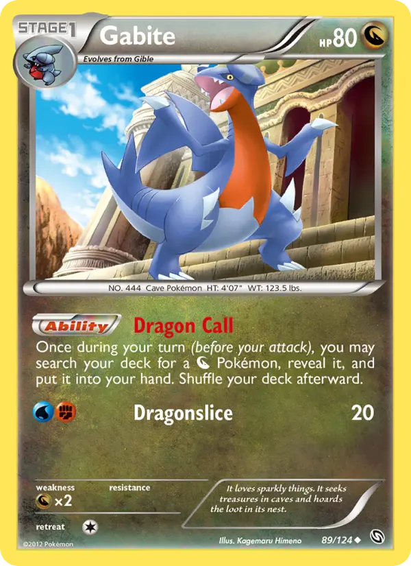 Gabite Uncommon Pokemon card #89 from Dragons Exalted