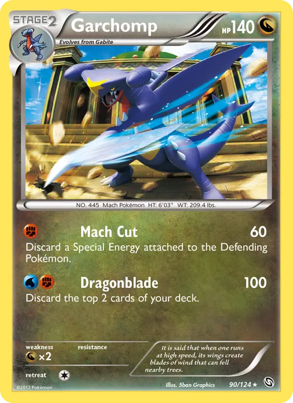 Garchomp Rare Pokemon card #90 from Dragons Exalted