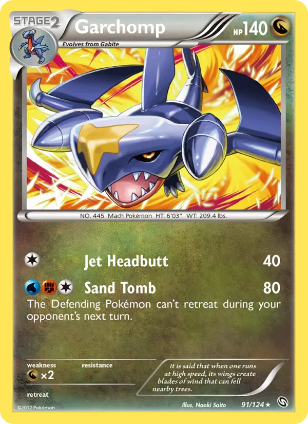 Garchomp Rare Pokemon card #91 from Dragons Exalted