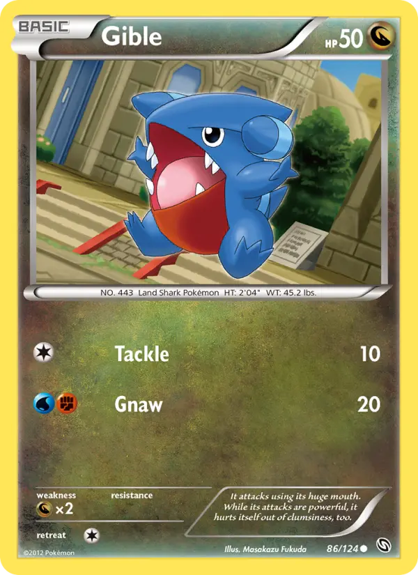 Gible Common Pokemon card #86 from Dragons Exalted