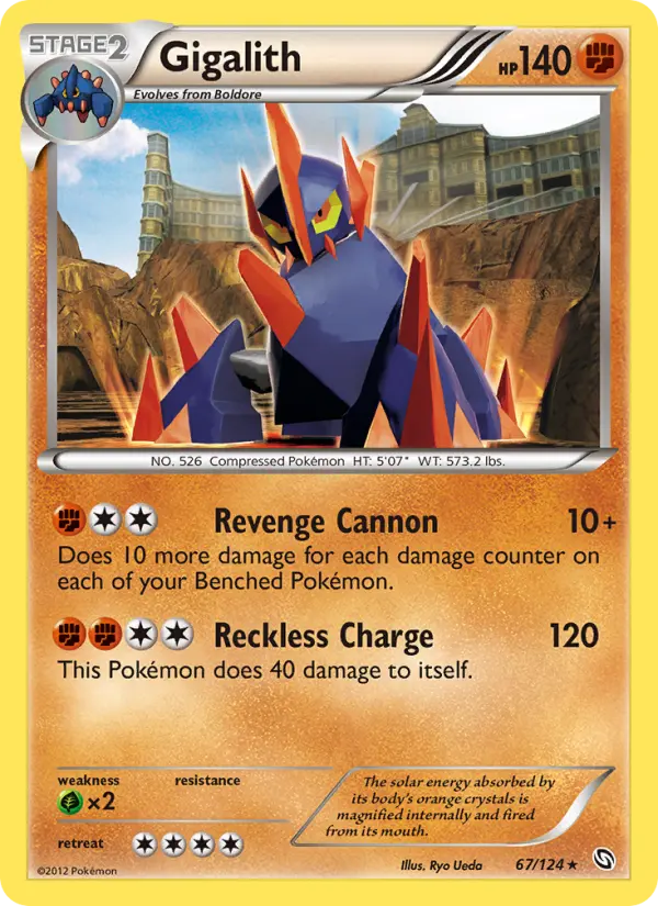 Gigalith Rare Pokemon card #67 from Dragons Exalted