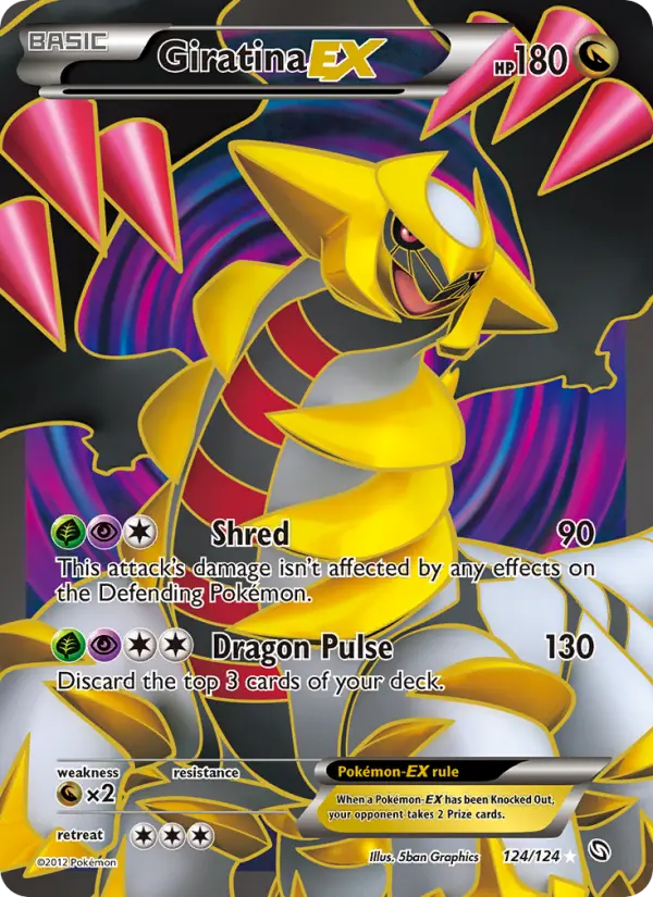 Giratina-EX Ultra Rare Pokemon card #124 from Dragons Exalted