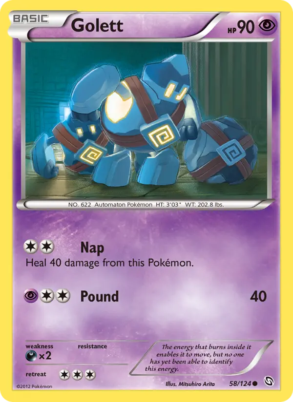 Golett Common Pokemon card #58 from Dragons Exalted