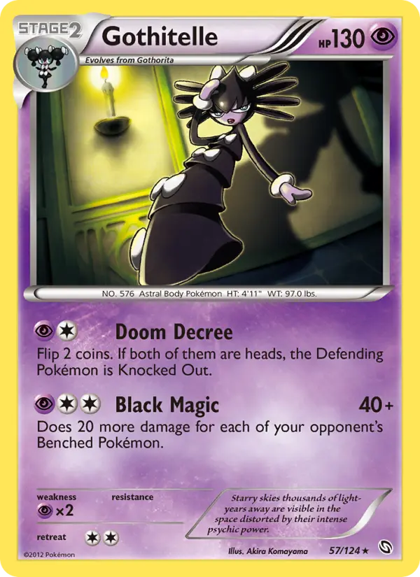 Gothitelle Rare Pokemon card #57 from Dragons Exalted