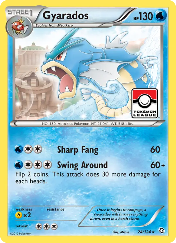 Gyarados Rare Pokemon card #24 from Dragons Exalted