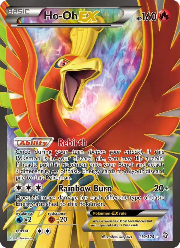 Ho-Oh-EX Ultra Rare Pokemon card #119 from Dragons Exalted