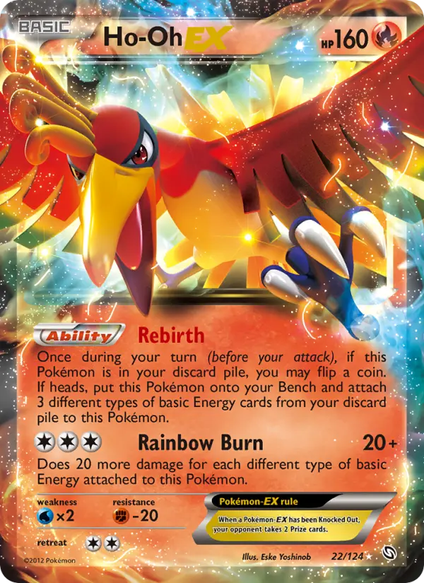 Ho-Oh-EX Rare Pokemon card #22 from Dragons Exalted