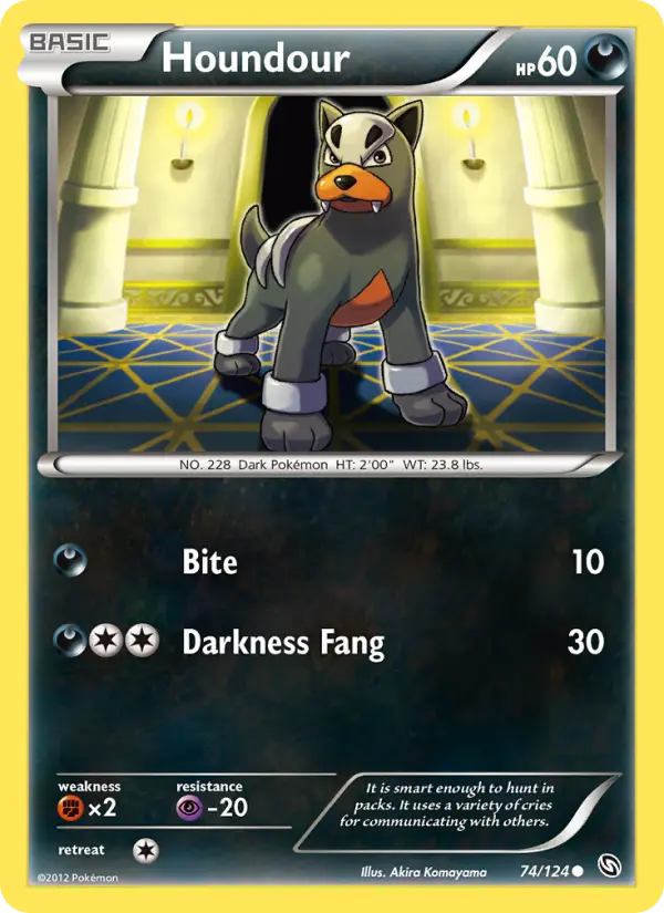 Houndour Common Pokemon card #74 from Dragons Exalted