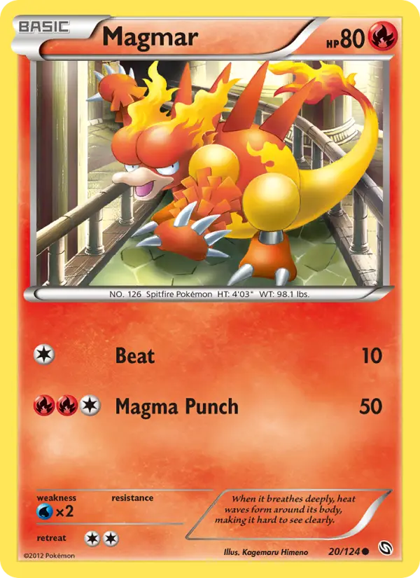 Magmar Common Pokemon card #20 from Dragons Exalted