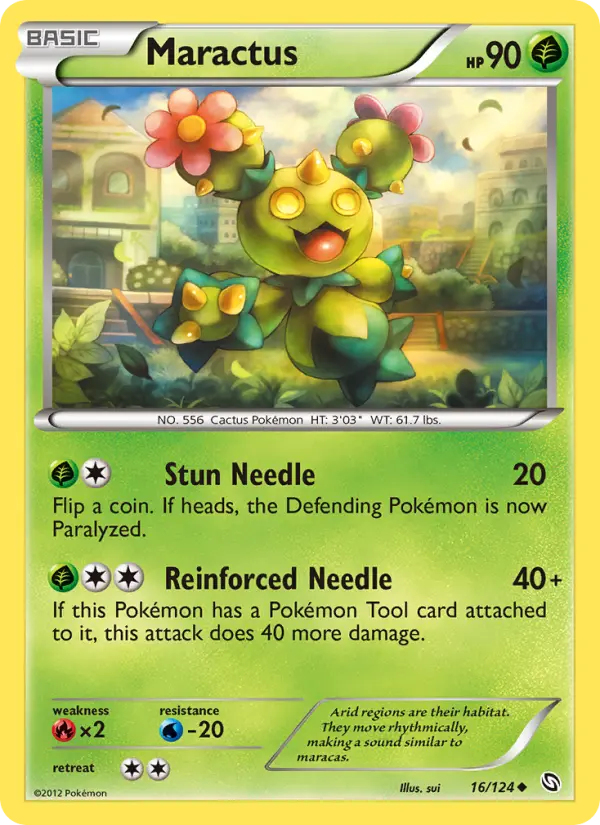 Maractus Uncommon Pokemon card #16 from Dragons Exalted