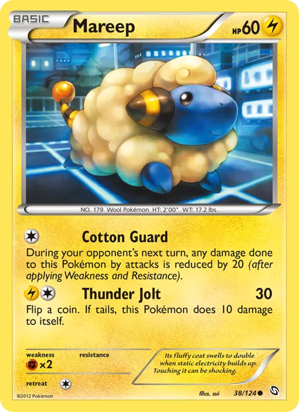 Mareep Common Pokemon card #38 from Dragons Exalted