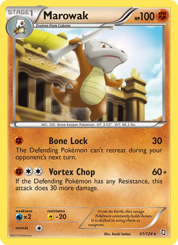 Marowak Rare Pokemon card #61 from Dragons Exalted